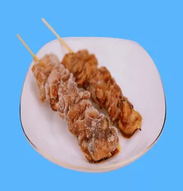 Chicken skin shashlik with charcoal roast sauce