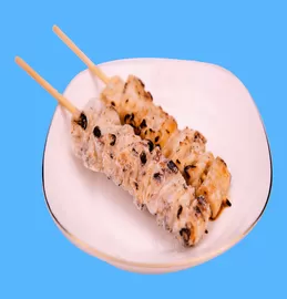 Grilled vegetarian chicken skin shashlik